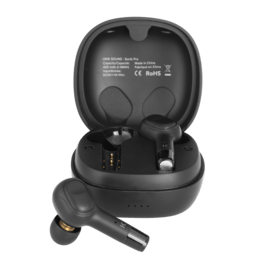 &Eacute;couteurs sans fil Sonik Pro intra-auriculaires avec bo&icirc;tier de chargement, Noir onyx