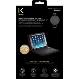 Clavier AZERTY bluetooth universel avec clapet, 7-8 pouces, Argent