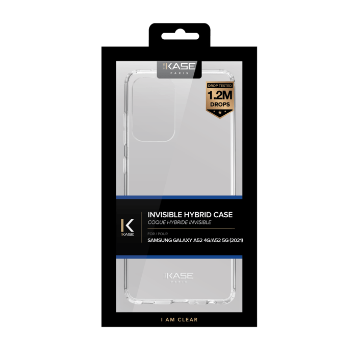 Coque hybride invisible pour Samsung Galaxy A52 4G/A52 5G/A52s 5G 2021, Transparent