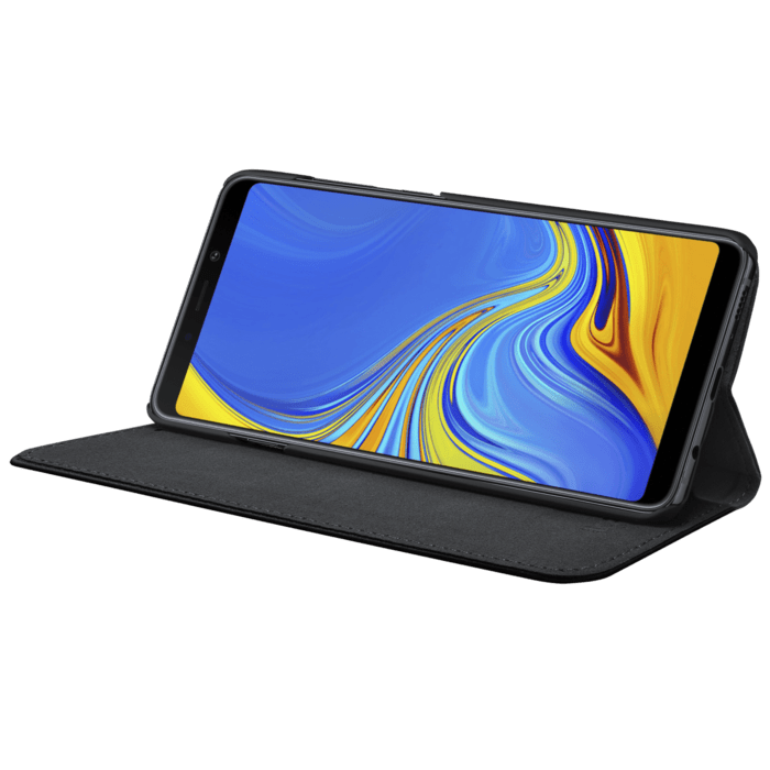 Custodia Folio Flip con slot per schede e supporto per Samsung Galaxy A9 2018, nero