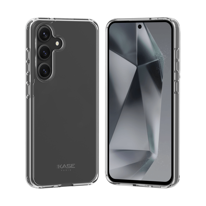 Coque hybride invisible fabriqu&eacute; avec 83% de plastique recycl&eacute; pour Samsung Galaxy S25 5G, Transparente