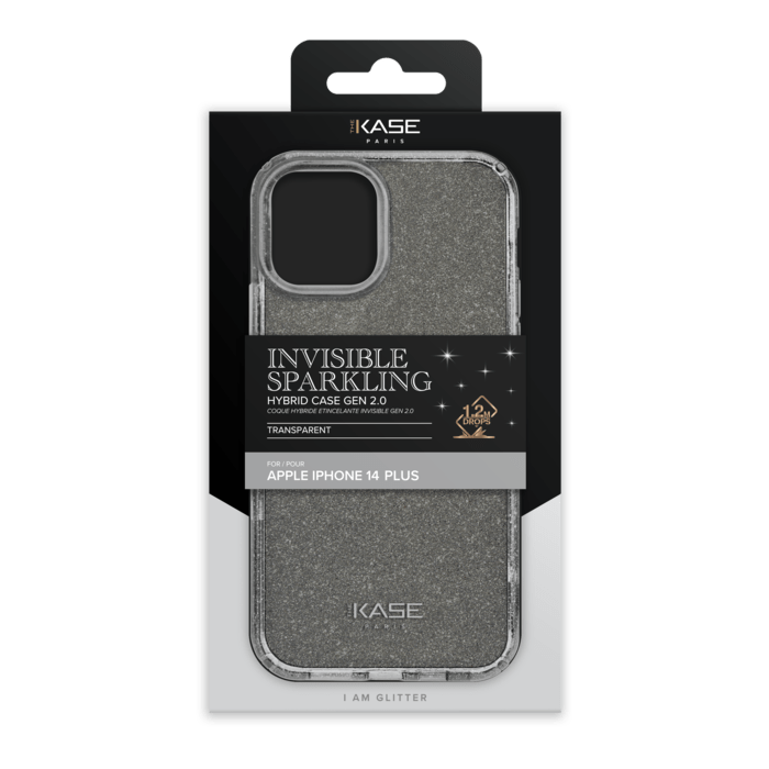 Coque hybride &eacute;tincelante invisible GEN 2.0 pour Apple iPhone 14 Plus, Transparente