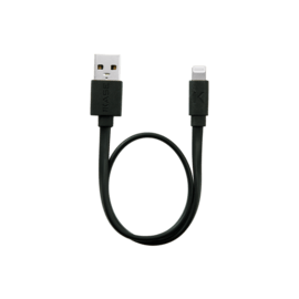 (O) Câble Lightning certifié MFi Apple Charge/Sync (0.3M), Noir de Jais
