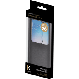 Etui &agrave; clapet avec Window View pour Samsung Galaxy S6, Noir