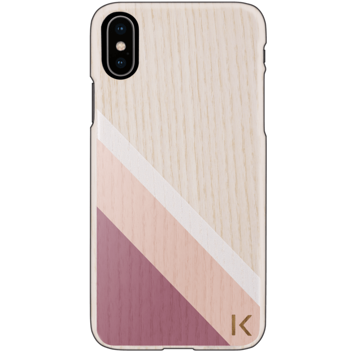 Ash Wood Case for Apple iPhone X/XS, Pink Blossom
