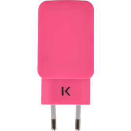 Chargeur Universel Double USB (EU) 3.1A, Rose Bonbon