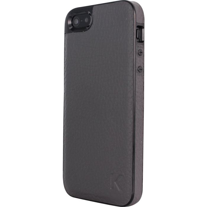 Coque silicone pour Apple iPhone 5/5s/SE, Cuir Gris