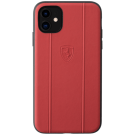 Ferrari Off Track Genuine leather case for Apple iPhone 11, Red