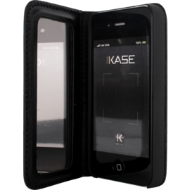 Case Book Type Flip case with mirror for Apple iPhone 4/4S, Picadilly Black leather