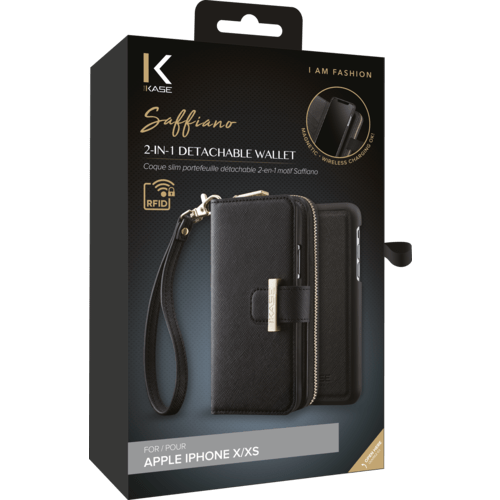Étui portefeuille avec ceinture pour iPhone série, en cuir