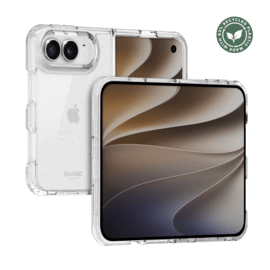 Coque hybride &eacute;tincelante invisible GEN 2.0 83% de plastique recycl&eacute; pour Apple iPhone Duo, Transparente