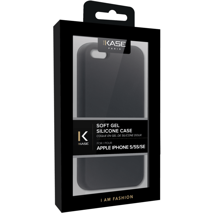 Coque en Gel de Silicone Doux pour Apple iPhone 5/5s/SE, Noir satin