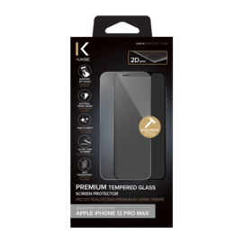 Protection d'&eacute;cran premium en verre tremp&eacute; pour Apple iPhone 12 Pro Max, Transparent