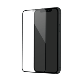 Protection d'&eacute;cran en verre tremp&eacute; (100% de surface couverte) pour Apple iPhone 12/12 Pro, Noir