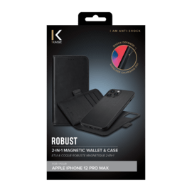 Etui & Coque robuste magn&eacute;tique 2-en-1 pour iPhone Apple 12 Pro Max, Noir Onyx