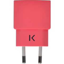 Universal Mono USB Charger (EU) 1A, Coral
