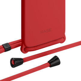 Coque en gel de silicone doux en bandoulière pour Apple iPhone 12/12 Pro, Rouge Ardent