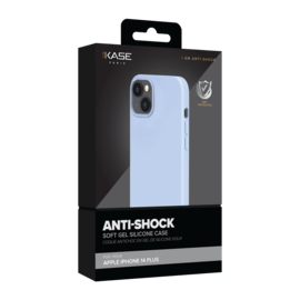 Coque antichoc en gel de silicone doux pour Apple iPhone 14 Plus, Bleu Lilas