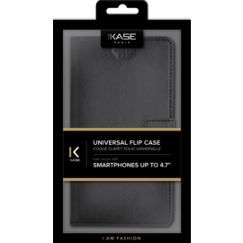 Coque clapet Universelle pour Smartphone (jusqu &agrave; 4.7 pouce), Noir de Jais