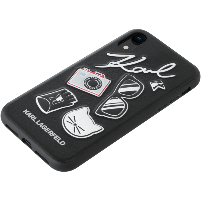 Karl Lagerfeld Pins Coque pour Apple iPhone XR, Noir