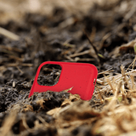 Coque antibactérienne Vegan bio en bandoulière pour Apple iPhone 11, Rouge écarlate