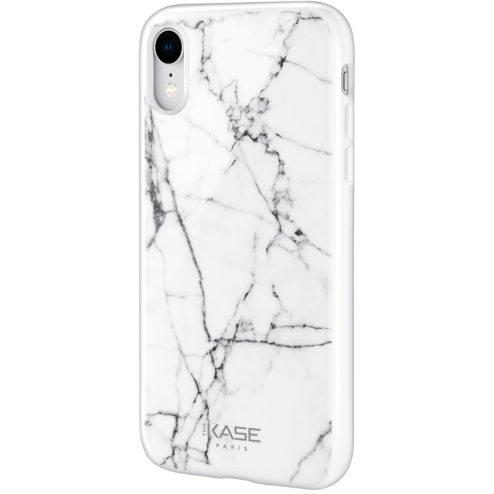 Coque effet marbr&eacute; pour Apple iPhone XR, Blanc