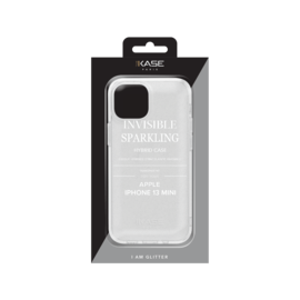 Custodia ibrida Invisible Sparkling per Apple iPhone 13 mini, trasparente