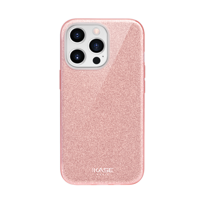 Coque slim pailletée étincelante pour Apple iPhone 13 Pro, Or Rose