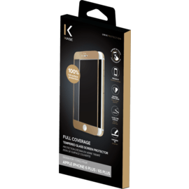 Protection d'écran en verre trempé (100% de surface couverte) pour iPhone 6/6s Plus, Or