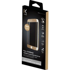 Protection d'&eacute;cran en verre tremp&eacute; (100% de surface couverte) pour iPhone 6/6s Plus, Or