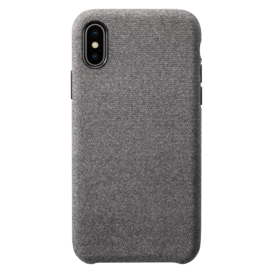 Coque en tissu pour Apple iphone X/XS, gris clair