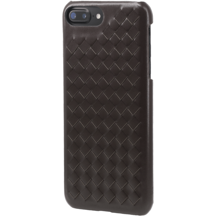 Coque en cuir véritable Treccia pour Apple iPhone 6 Plus/6s Plus/7 Plus/8 Plus, Marron