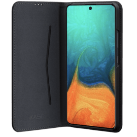 Coque clapet folio avec fente pour cartes & support pour Samsung Galaxy A71, Noir