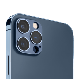 Protecteur en alliage métallique des objectifs photo pour Apple iPhone 12 Pro, Bleu Cobalt