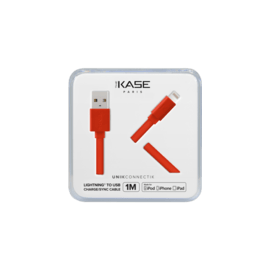 C&acirc;ble Lightning certifi&eacute; MFi Apple Charge/Sync (1M), Rouge Ardent