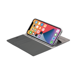 Diarycase 2.0 Coque clapet en cuir v&eacute;ritable avec support aimant&eacute; pour Apple iPhone 12/12 Pro, Rouge Bordeaux