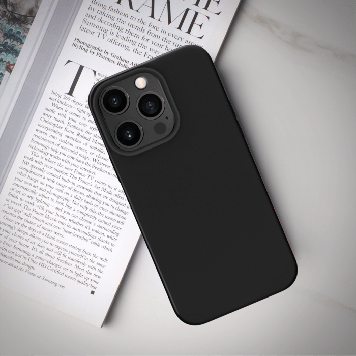 Coque antichoc en gel de silicone doux pour Apple iPhone 13 Pro Max, Noir satin