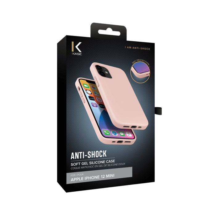 (O) Coque antichoc en gel de silicone doux pour Apple iPhone 12 mini, Rose Sable