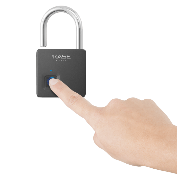 Cadenas Biom&eacute;trique Intelligent &Eacute;tanche IP65 Forte Protection avec double de cl&eacute;s, Noir