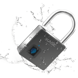 Cadenas Biom&eacute;trique Intelligent &Eacute;tanche IP65 Forte Protection avec double de cl&eacute;s, Noir