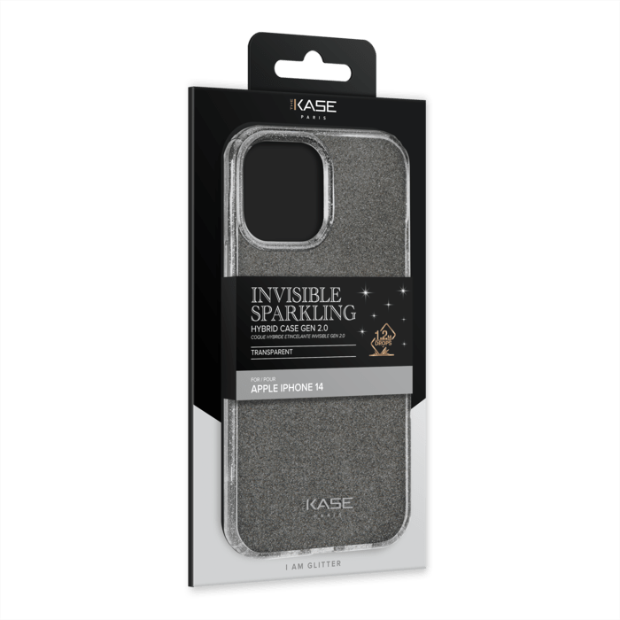 Coque hybride &eacute;tincelante invisible GEN 2.0 pour iPhone Apple iPhone 14, Transparente