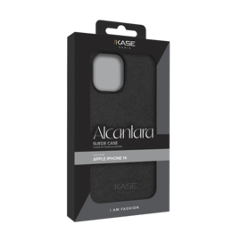 Coque en Su&egrave;de Alcantara pour Apple iPhone 14, Minuit Noir